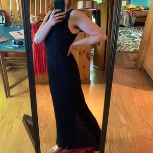 Gorgeous black silk beaded gown from Laurence Kazar